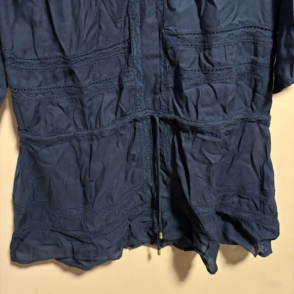 NWT MELISSA ODABASH Nicole Cover-Up Swim Beach Dress Navy Crochet Size Small - Picture 7 of 12